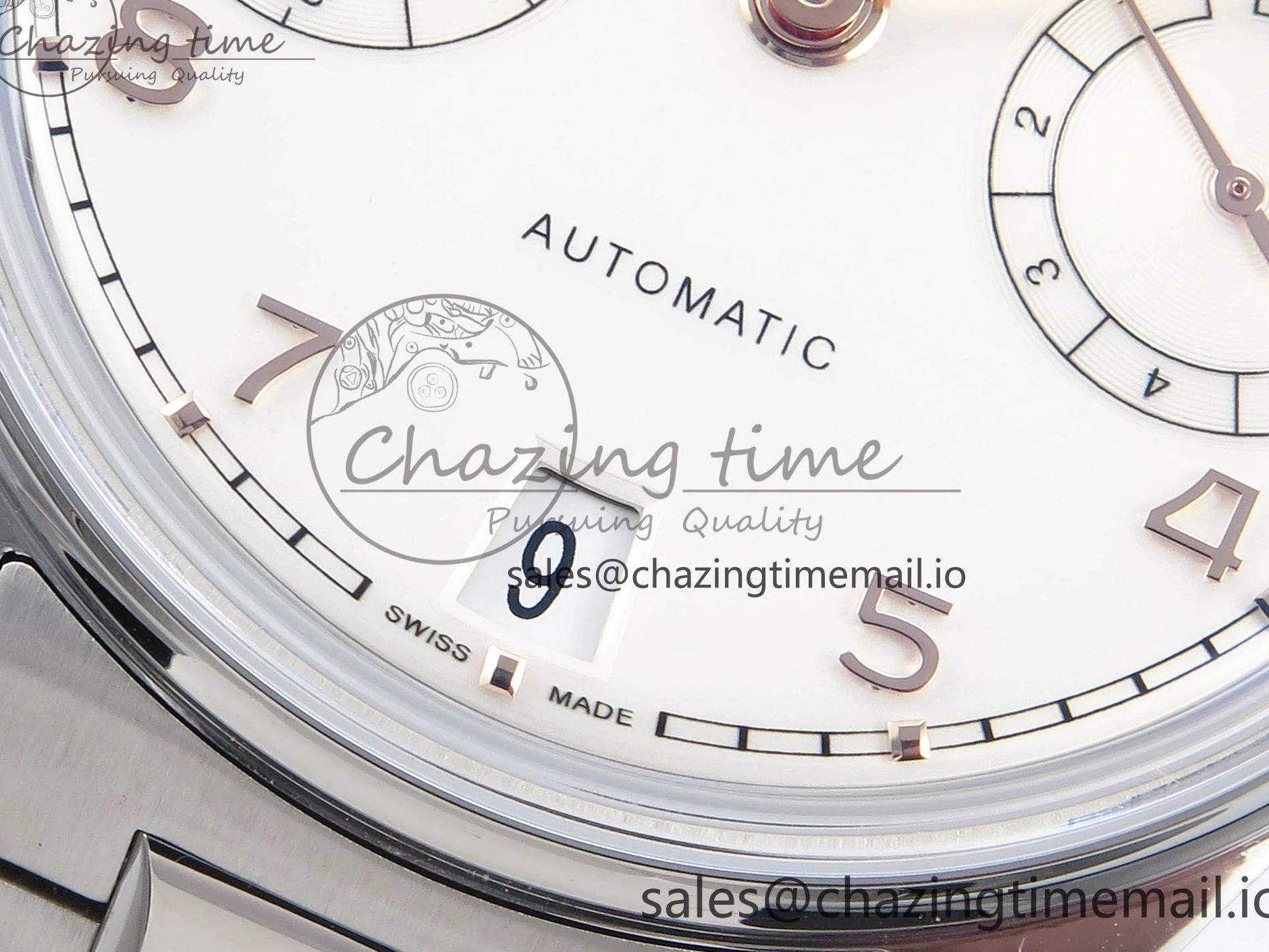 MIROTIME 0522 Portugieser Auto IWC0562A APSF 1:1 Best Edition White RG Dial on SS Bracelet A Unique 6991